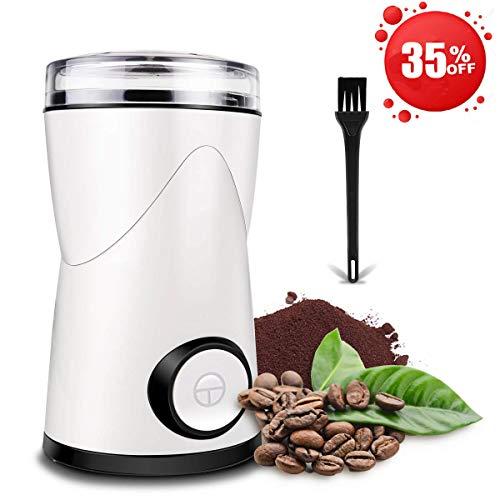 Coffee Grinder, Keenstone Electric Coffee Bean Grinder Mill Grinder with Noiseless Motor One Touch Design Home and Office Portable Use, Also for Spices, Pepper, Herbs, Nuts【Lifetime Warranty】