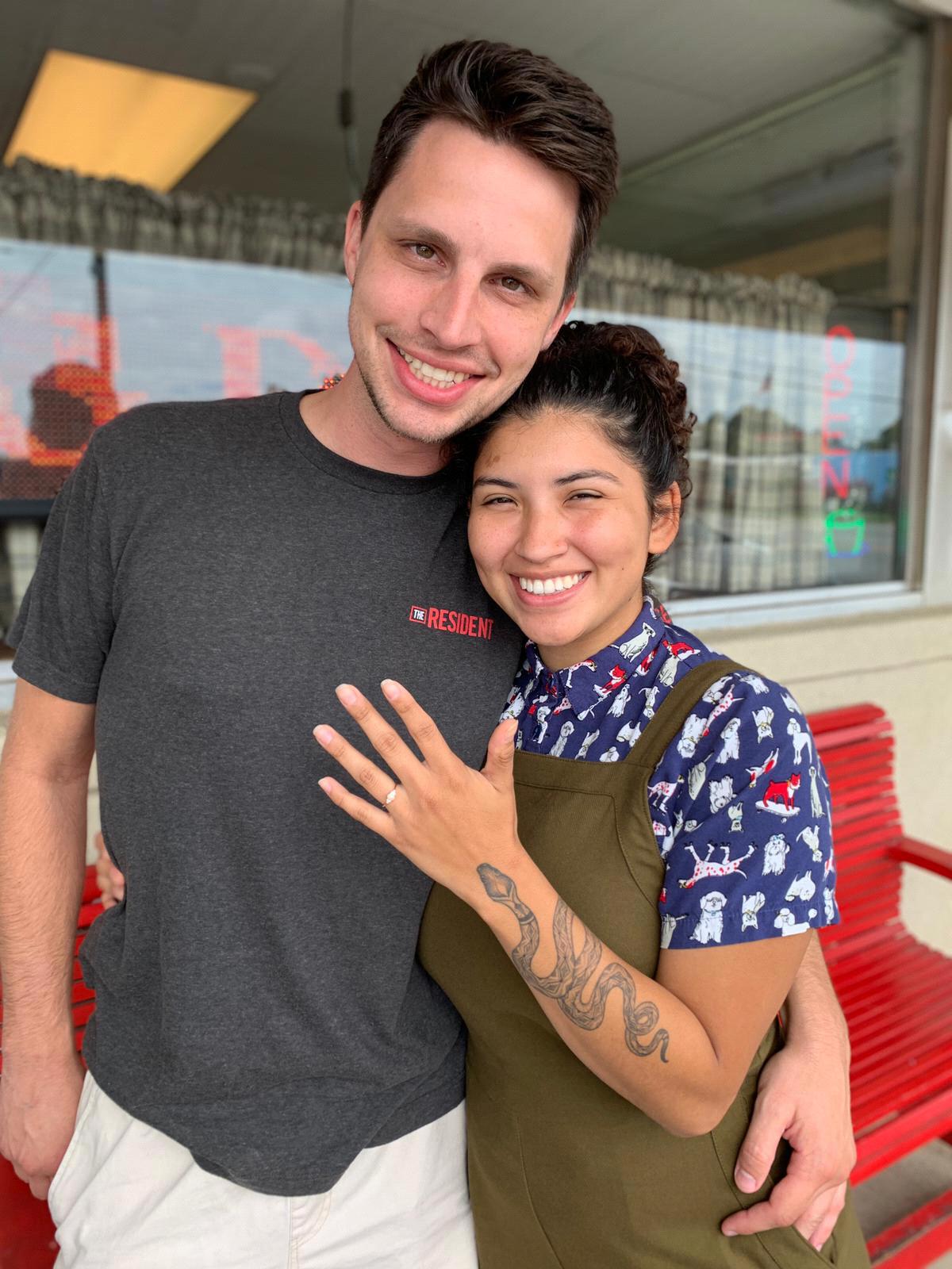 The morning after we got engaged!