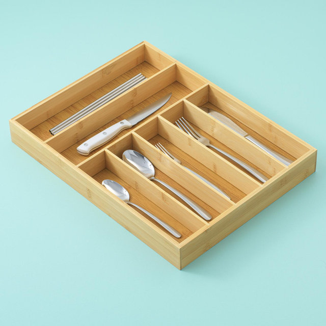 JoyJolt, 7-Compartment Bamboo Drawer Organizer | Zola