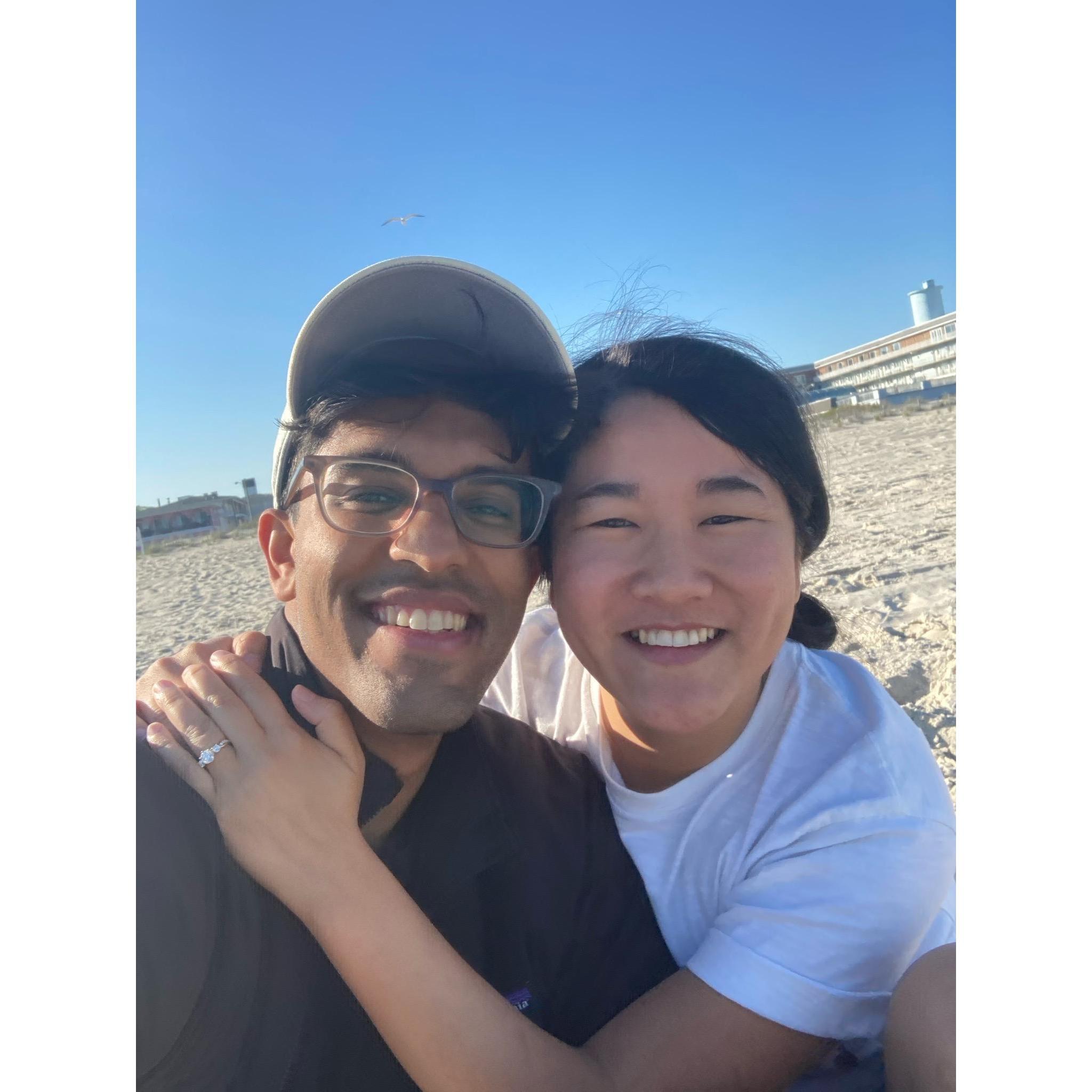 Fun beach trip after our engagement :)