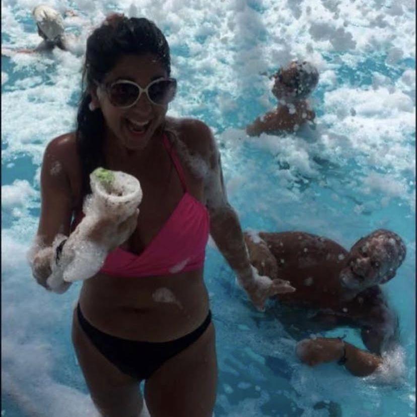 Bubble Pool Party in Punta Cana - Fun Fact....Photo Cred. goes to Monica's mom, Irma