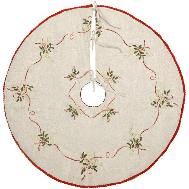 Grelucgo 36 Inches Embroidered Christmas Holiday Tree Skirt for 4 to 6 ft Tree, Double Thickness