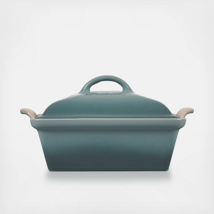 Le Creuset Stoneware 24 oz Round Cocotte with Embossed Olive Branch, Marseille