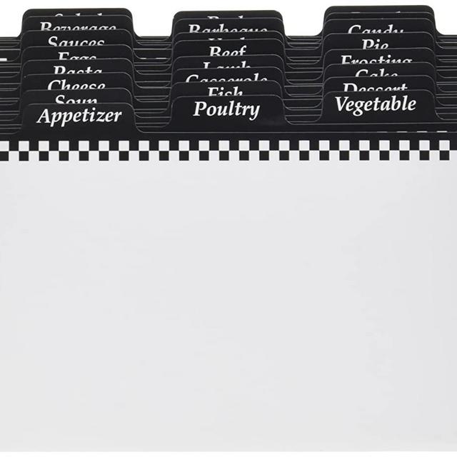 4-by-6-Inch Recipe Box Dividers
