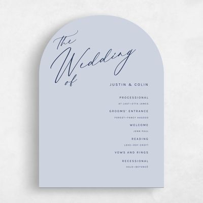 Blue Arch Wedding Program - Blair