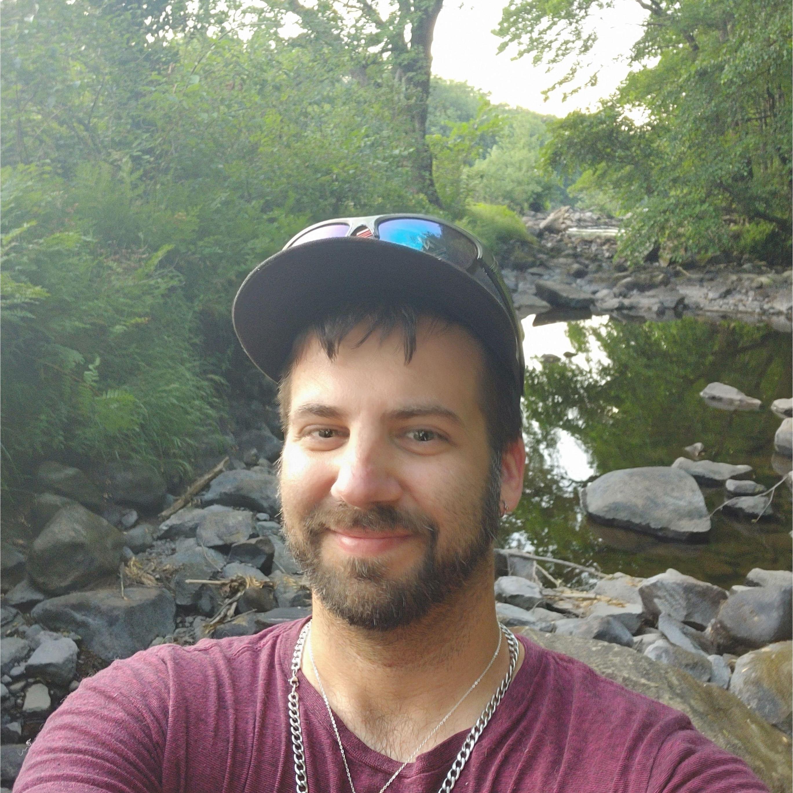 July 23, 2022 - Thanks to another drought, Shawn is standing inside the Moore's Falls canal in Litchfield, NH. (Our wedding aisle will have a model of this canal inside a lantern.)