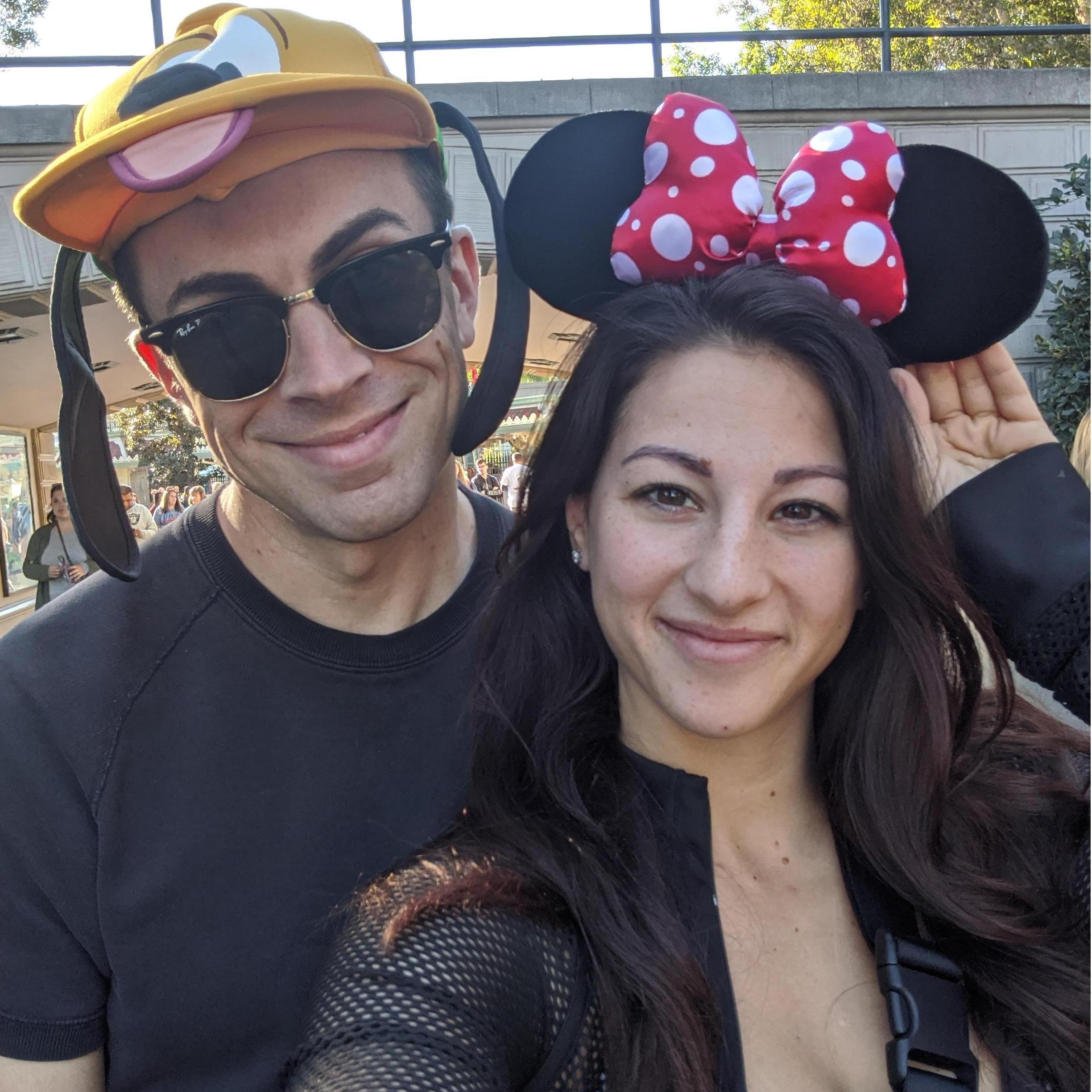 Jenna's first California Disney Land trip with Pluto.