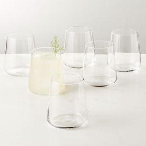 CB2 Neat Modern Double Old Fashioned Glasses, Set of 6