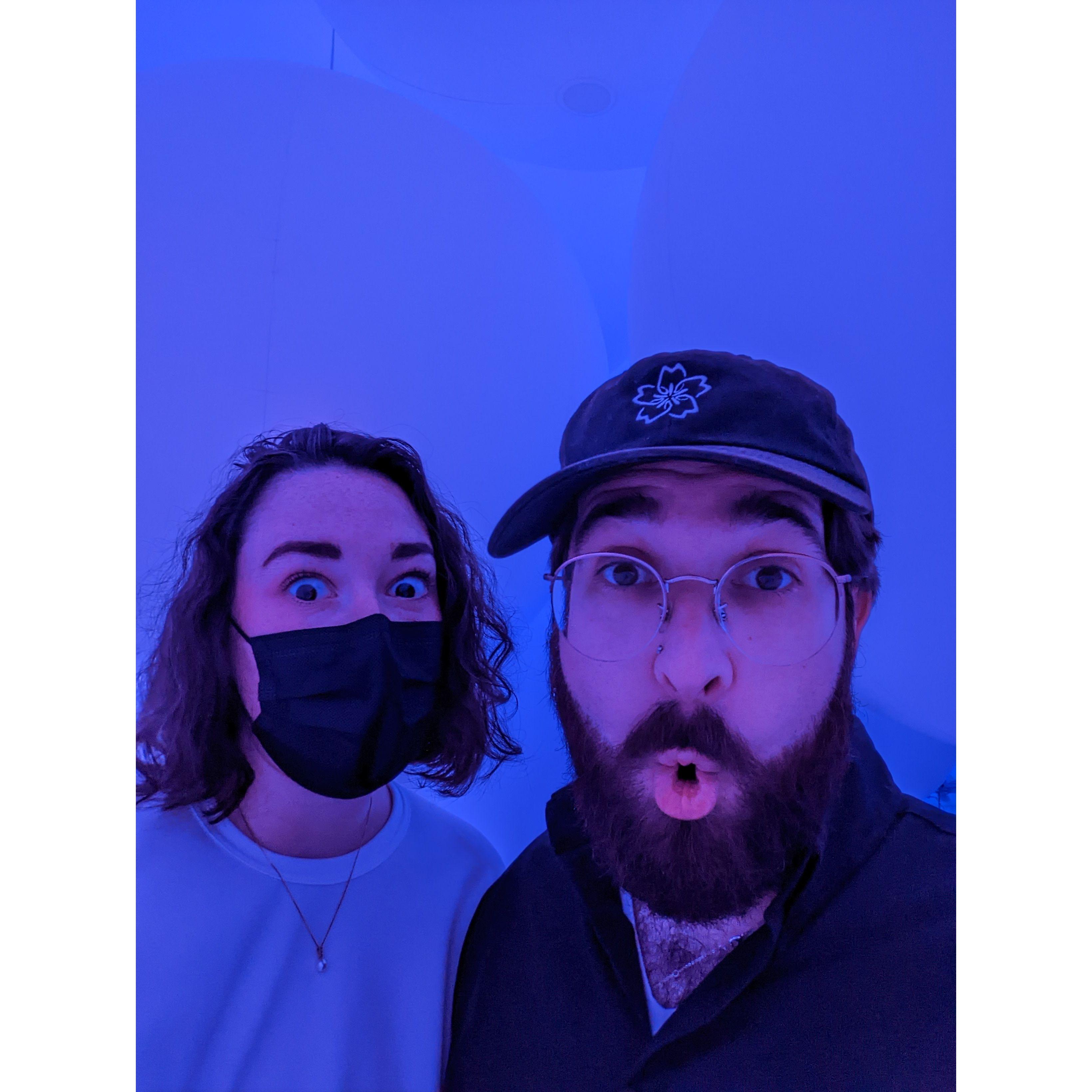 October 2023- Day 3 of our trip to Japan! This was taken in the TeamLab Planets art exhibition. It was in a cute seaside part of Tokyo and we spent some time just walking and enjoying the ocean air.