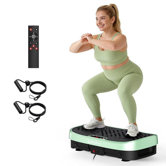 Glorygym Vibration Plate Exercise Machine Vibrate Platform Full Body Shaker Workout Vibrating Shaking Stand Shake Board Sport for Weight Loss Fat Burner for Home Fitness for Women Men