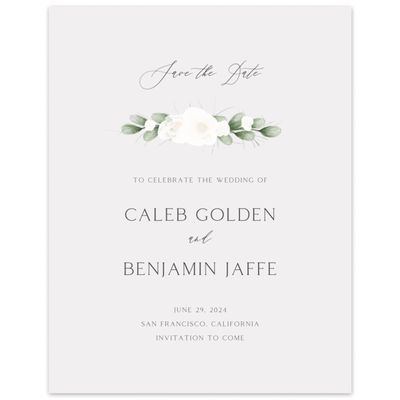 Grey Spring Wedding Digital Save the Date - Aldeney Portrait