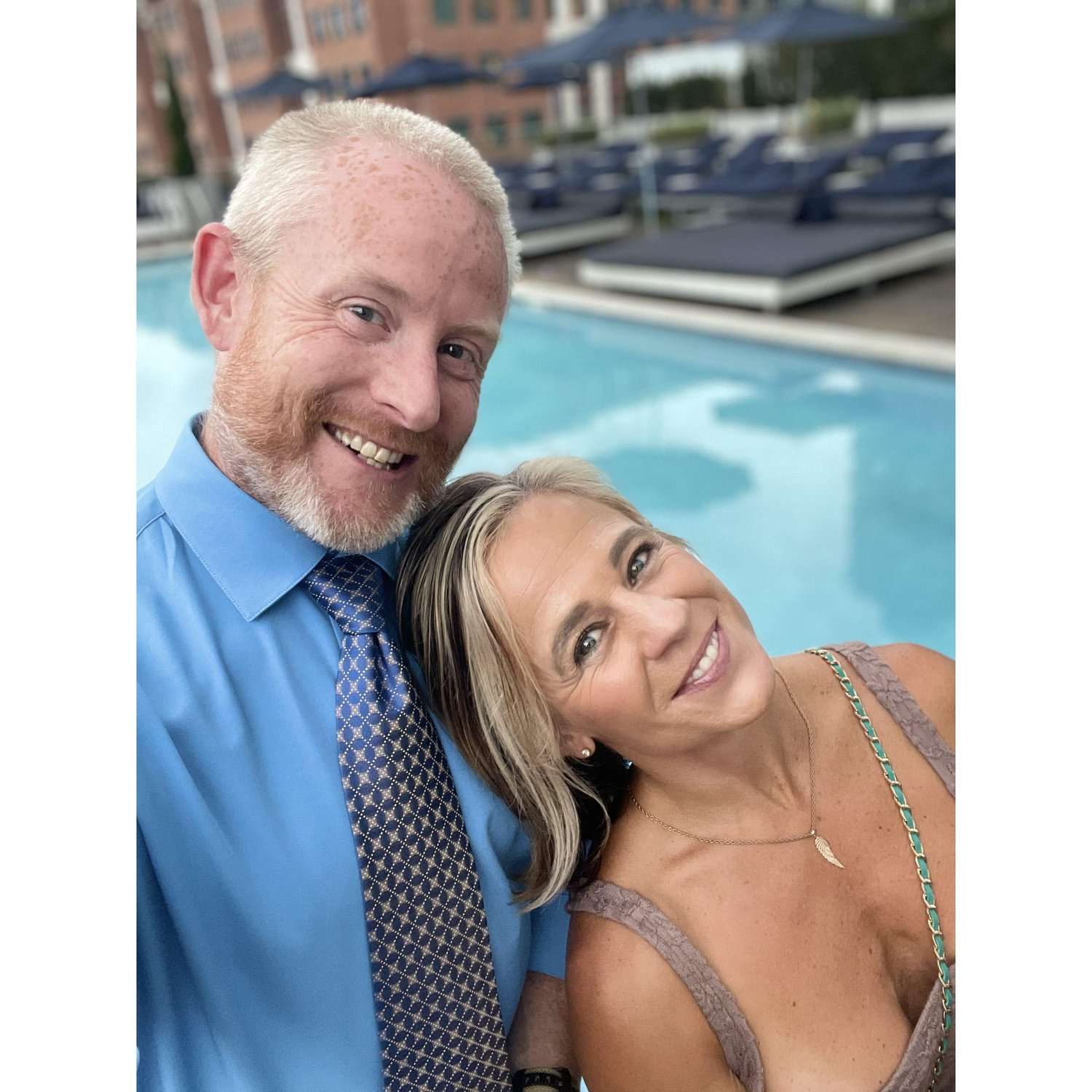 Every once in a while, we clean up and wear something other than workout clothes or bathing suits!