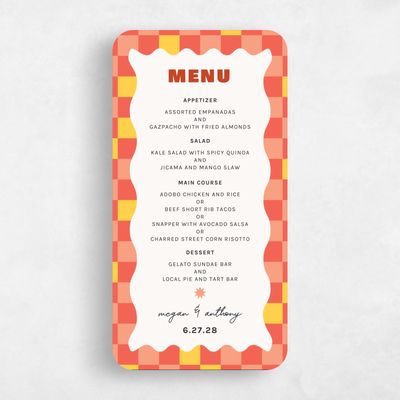 Pink Rounded Wedding Menu - Vibrante