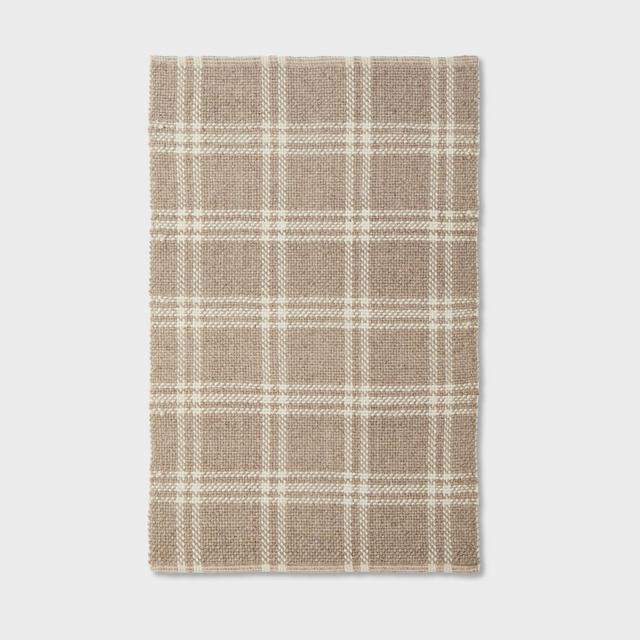 3'x5' Wool/Cotton Plaid Rug Neutral - Threshold™ designed with Studio McGee
