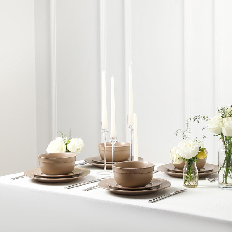 Earth & Clay, Earth & Clay Hazel 24-Piece Dinnerware Set, Service