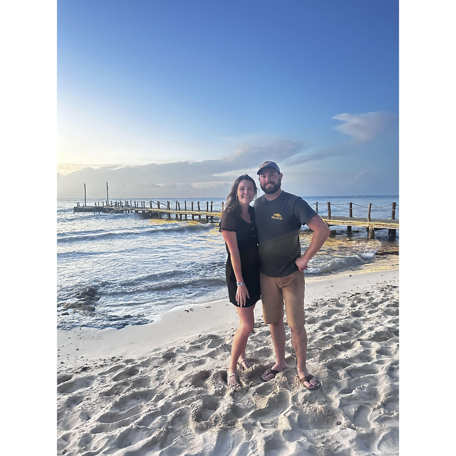 On the beach in Cozumel.