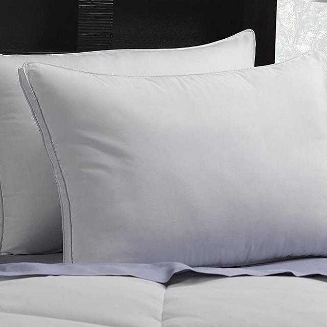 Soft Exquisite Hotel Pillows Luxury Plush Gel Pillows (2-Pack) - Dust Mite Resistant & Hypoallergenic Peachy Soft Microfiber Gusseted Shell - Stomach Sleeper Pillows - Queen Size