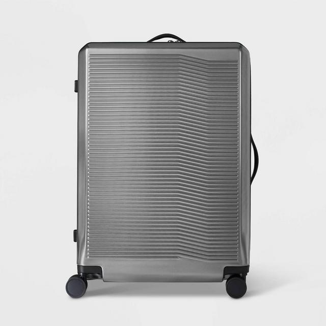 Hardside 29" Checked Suitcase Silver - Open Story™
