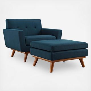 Engage 2-Piece Armchair and Ottoman Set