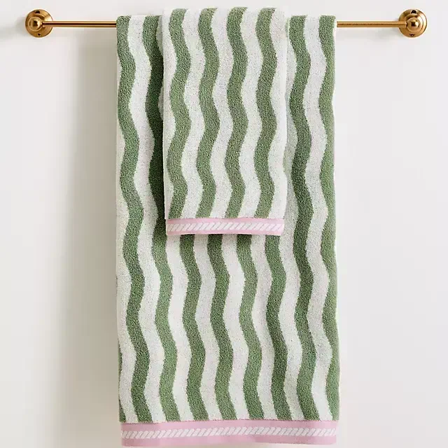 Maeve Cotton Woven Wavy Stripe Towel Collection