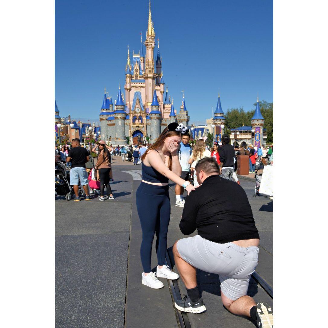 Nick proposed in Disney World, Emily's dream proposal and Nick did it all!!
