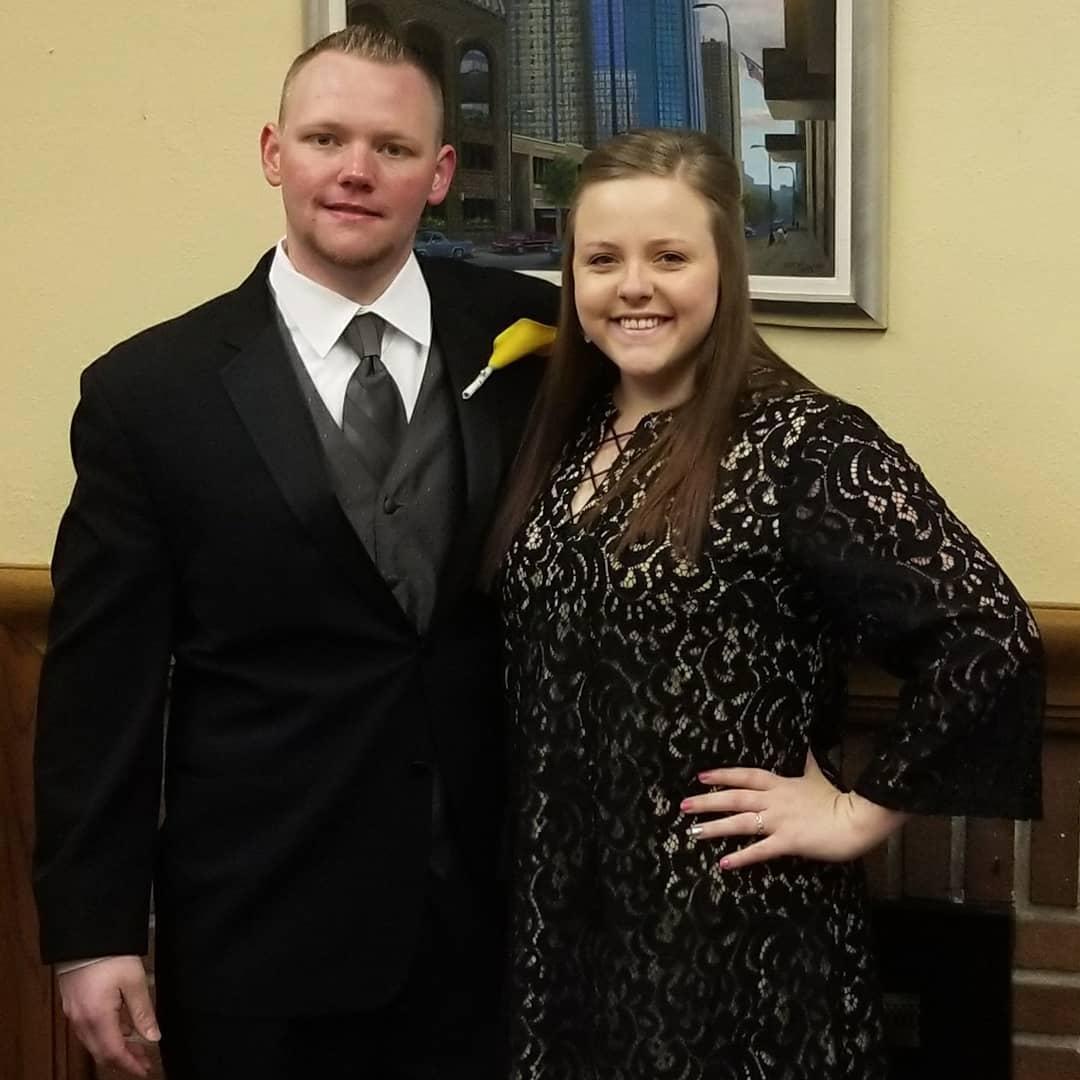 At our dear friends' wedding, March 2018.