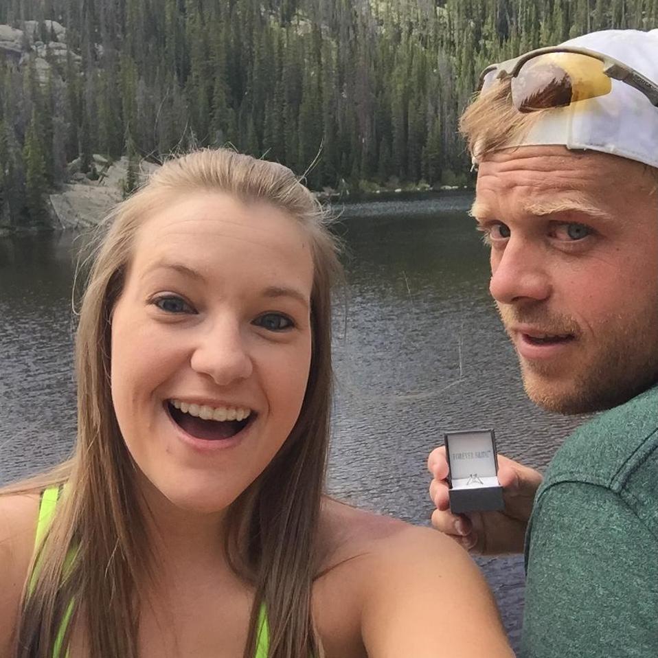 When he popped the question! (I had NO IDEA what he was up to while I was taking a selfie!)