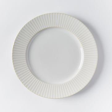 Textured Dinner Plates (set of 4) - White (Lines)