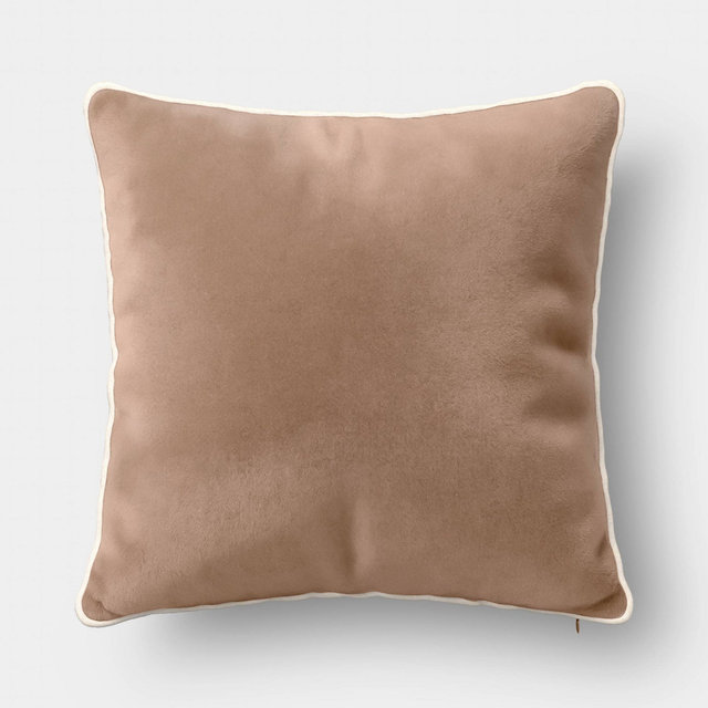 20"x20" Square Cotton Velvet Pillow Barkwood Brown - Threshold™