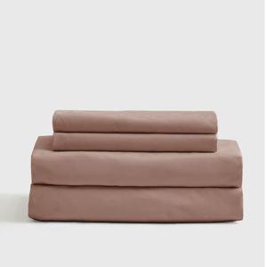 King Size Classic Organic Percale Sheet Set in Clay
