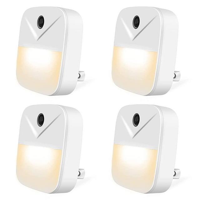 podiality [4 Pack] Night Light Plug-in Smart Light Sensor LED Night Light for Bathroom, Bedroom, Toilet, Stairs, Kitchen, Hallway