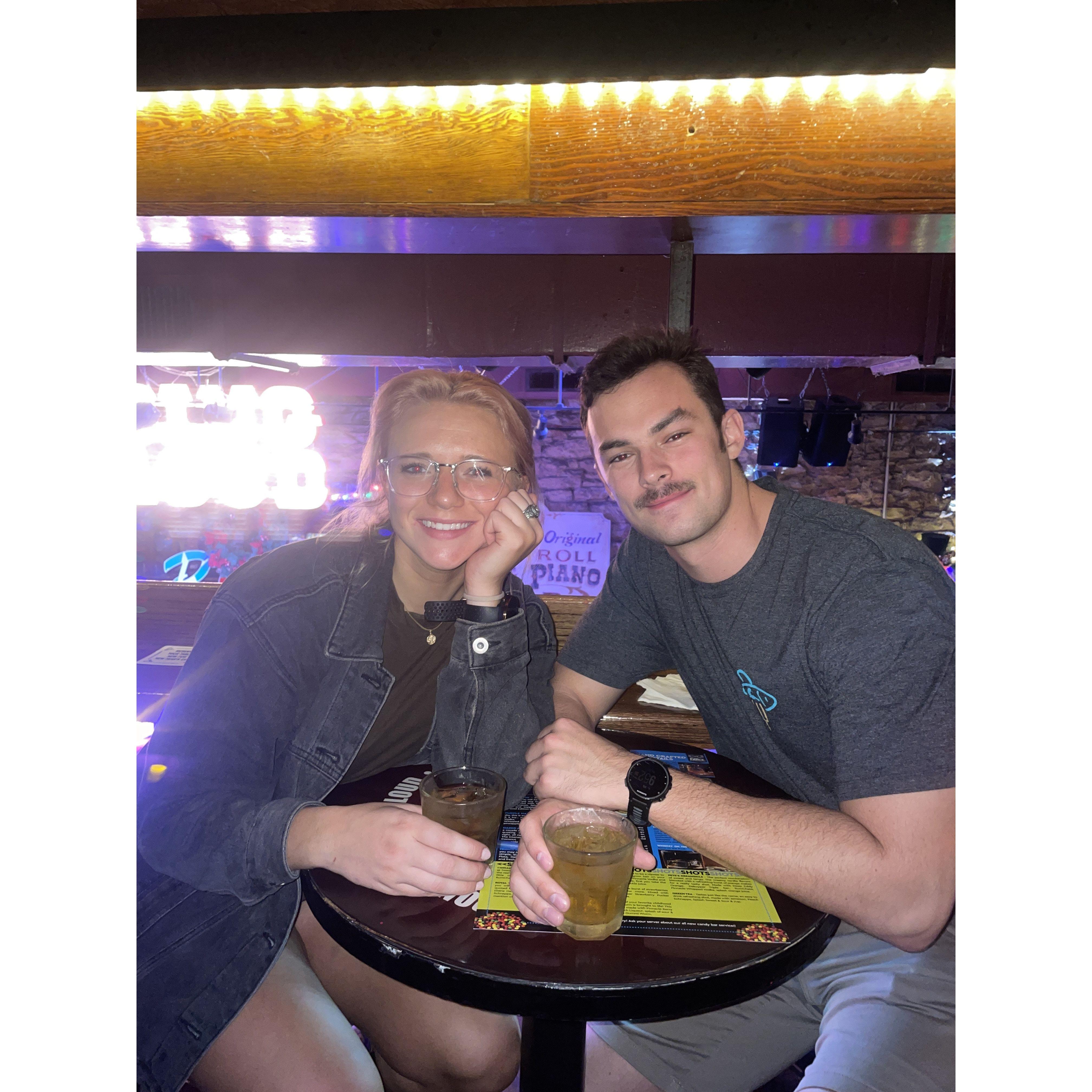 Jack asked the waitress for a picture on our first date in Austin, TX... Right before the DJ called him out to show off his killer dance moves... It was unforgettable to say the least!
