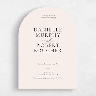 Beige Arch Wedding Invitation - Barnell Portrait