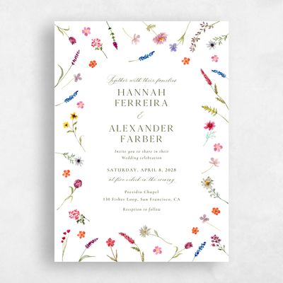 White Wedding Invitation - Lino Classic
