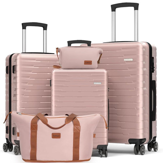 Luggage Sets 5 Piece Suitcases with Wheels, Suitcase Set ABS Hard Case Luggage with Spinner Wheels Durable Travel Luggage