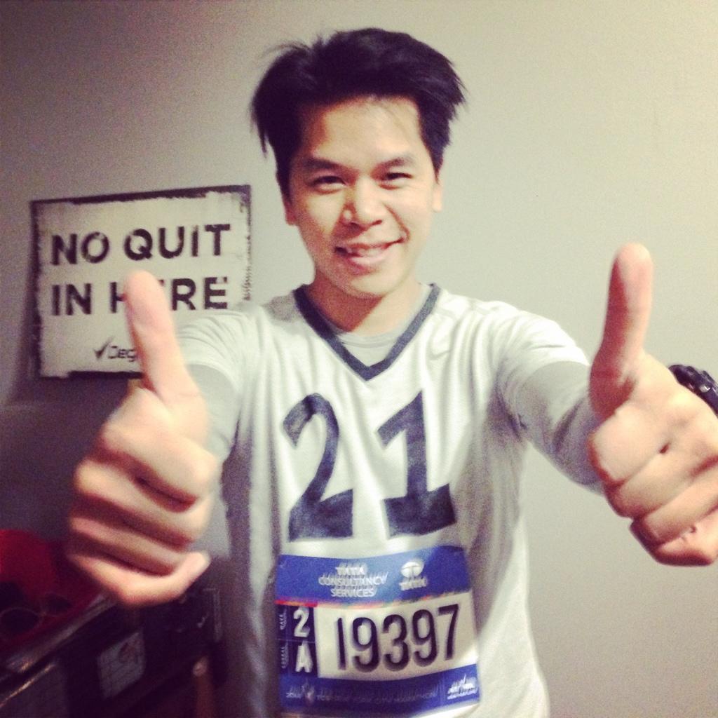 Kent all fired up for his first marathon!