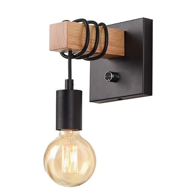 Black Wall Sconces Dimmable, LIGHTESS Edison Wall Light with ON/Off Dimmer Switch, 1-Light Industrial Farmhouse Wall Lamp for Barn Kitchen, Living Room, LG9928784