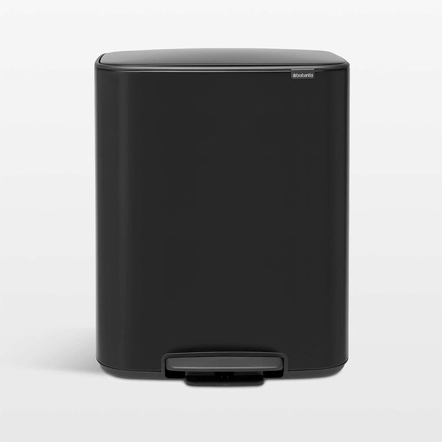 Brabantia 16 Gallon Matte Black Bo Step On Trash Can