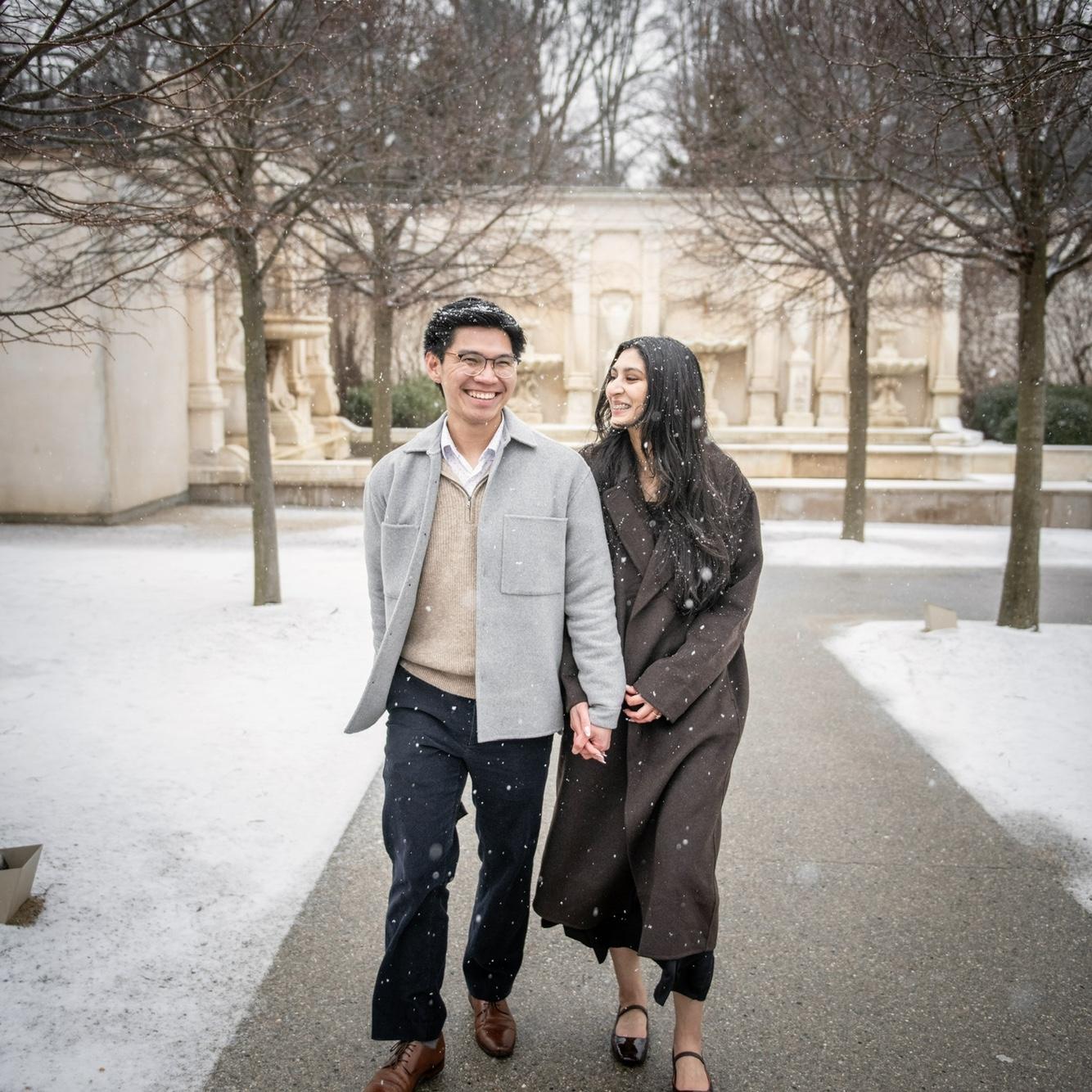 Josh proposed on a snowy day in February at Longwood Gardens ❤️