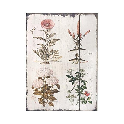 Barnyard Designs Vintage Florals Botanical Wood Plaques, Primitive Country Farmhouse Home Decor Sign 16" x 12"