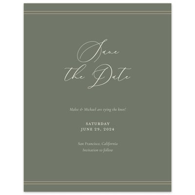 Dark Sage, Green Wedding Digital Save the Date - Evora Classic