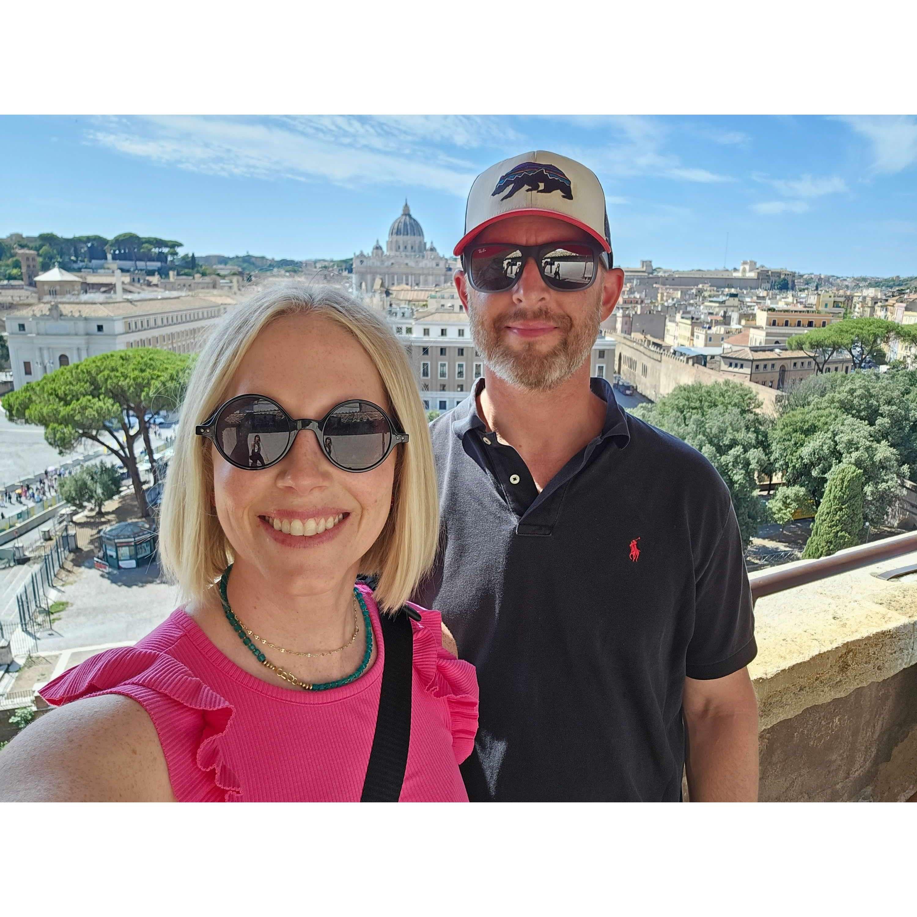 The views of the Vatican from Castel Sant'Angelo in Rome, Italy - September 2023