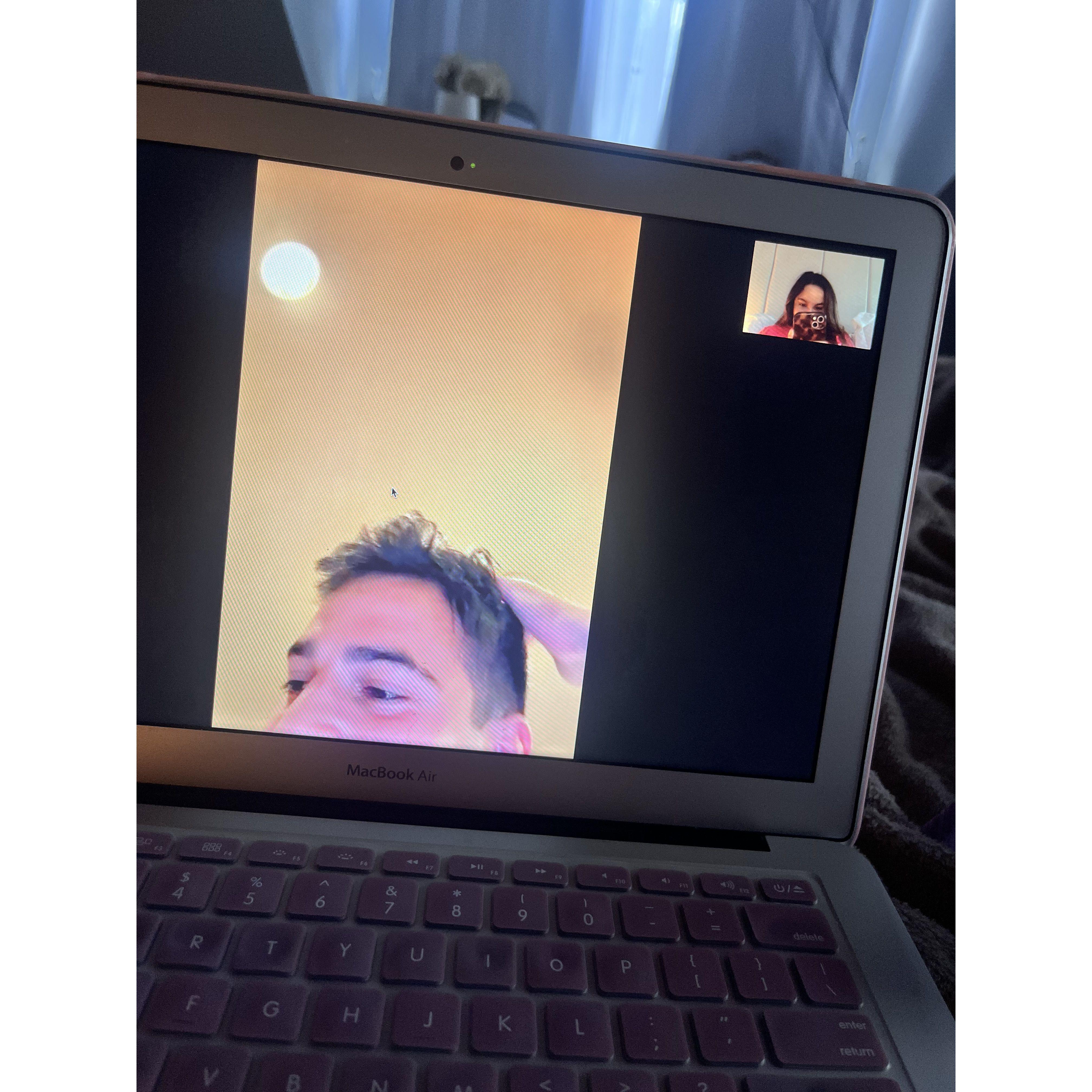 One of our many facetime movie dates during the distance