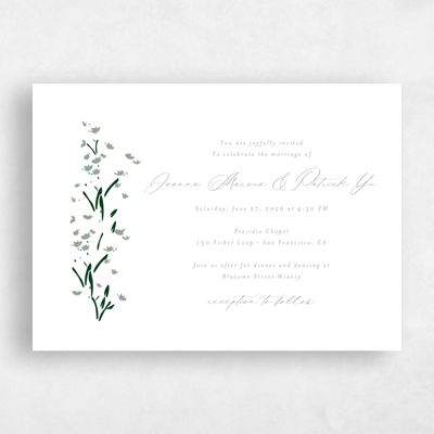 Sage, White Wedding Invitation - Regal Landscape