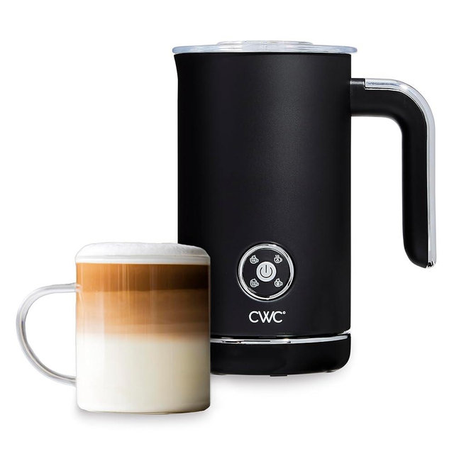 COOK WITH COLOR Milk Frother: Auto Shut Off | Hot/Cold Foam | 2-Minute Heat & Froth | 4-in-1 | Warm Thick/Thin Foam, Black