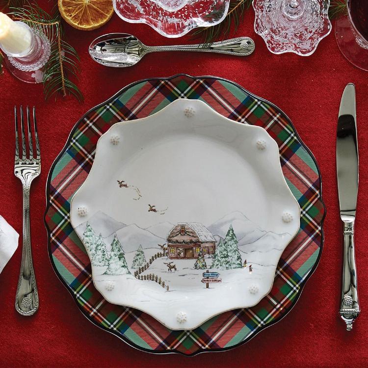 Juliska, Berry Thread North Pole Scalloped Salad Plate, Set of