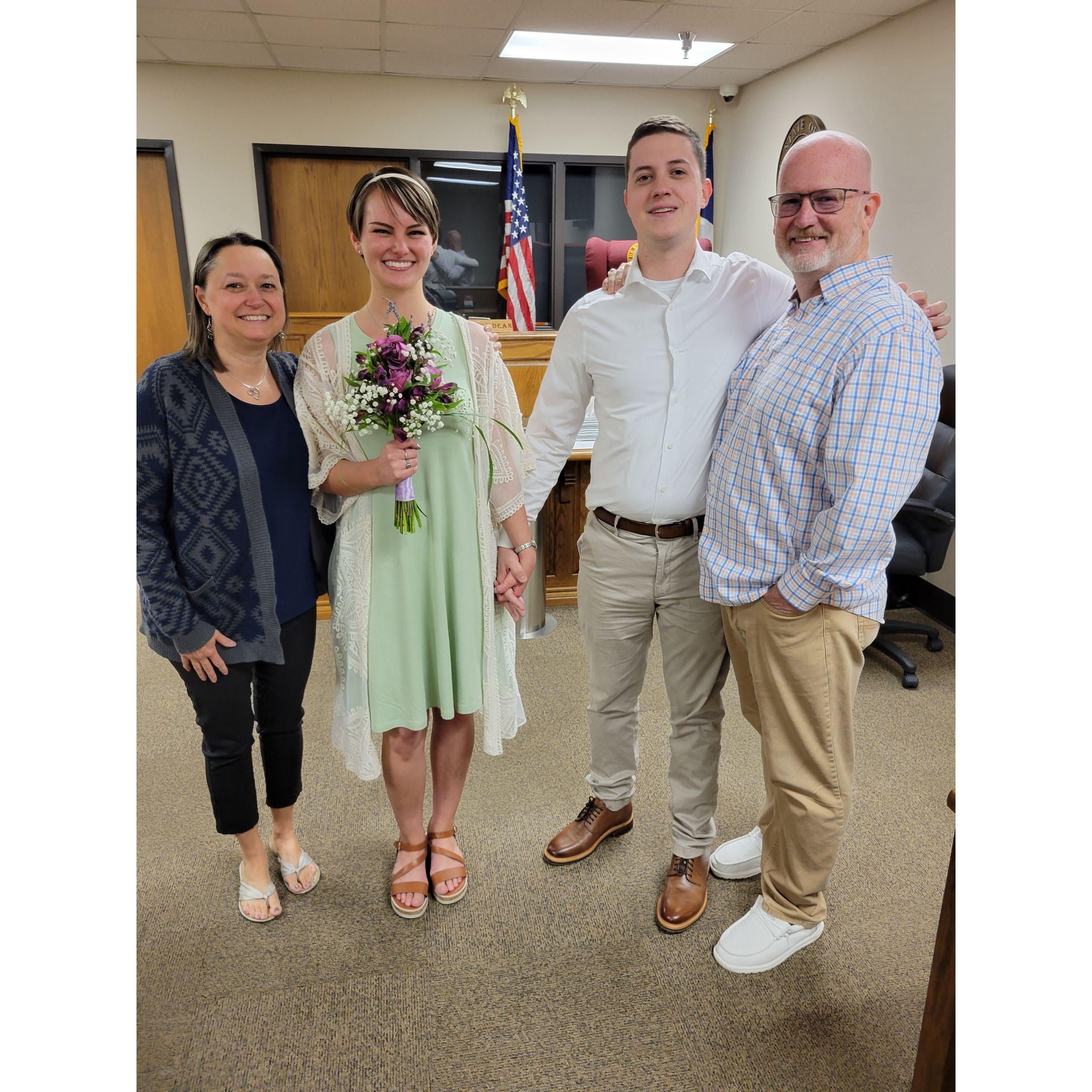 Us with our witnesses/photographers, Mary Ann and Stephen Steele