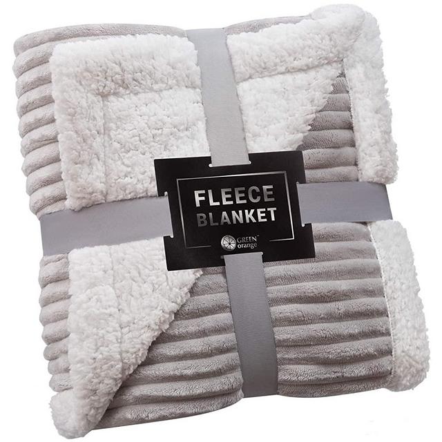 Sherpa Blanket Fleece Throw – 60x80, Pearl Grey – Soft, Plush, Fluffy, Warm, Cozy – Perfect for Bed, Sofa, Couch, Chair