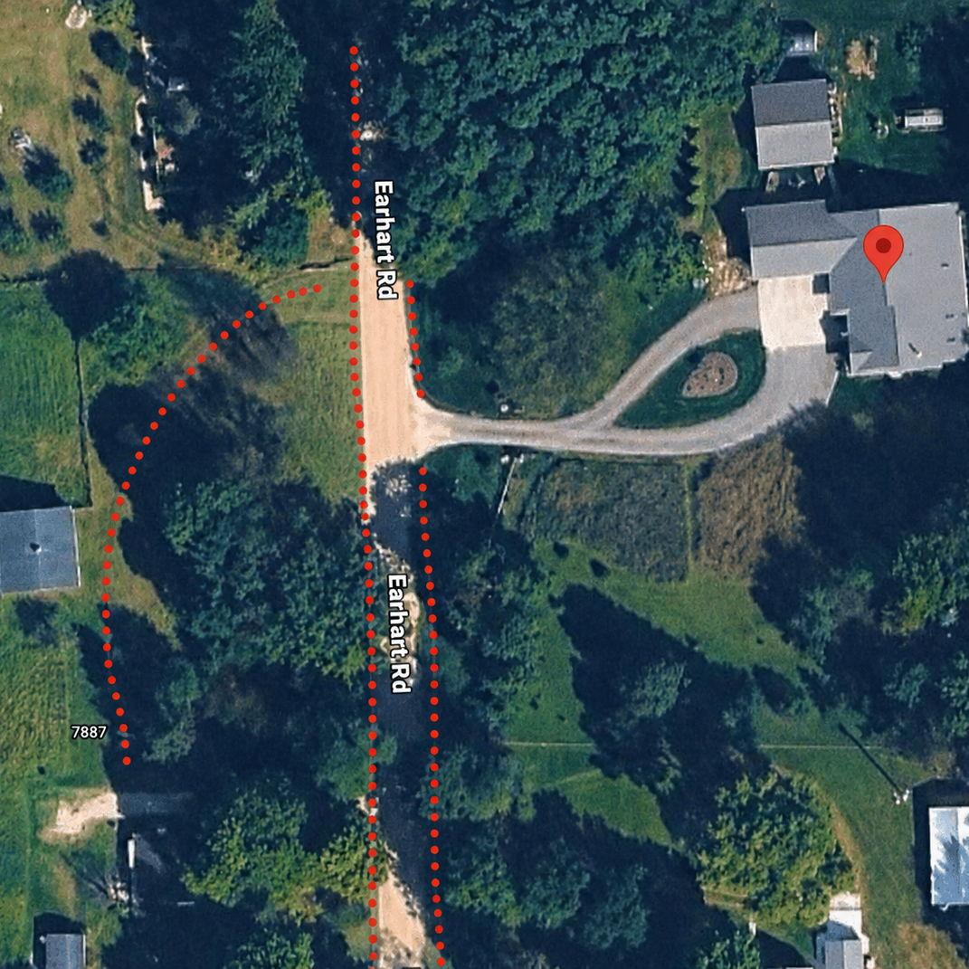 Parking can take place all along these dotted lines in these general areas.