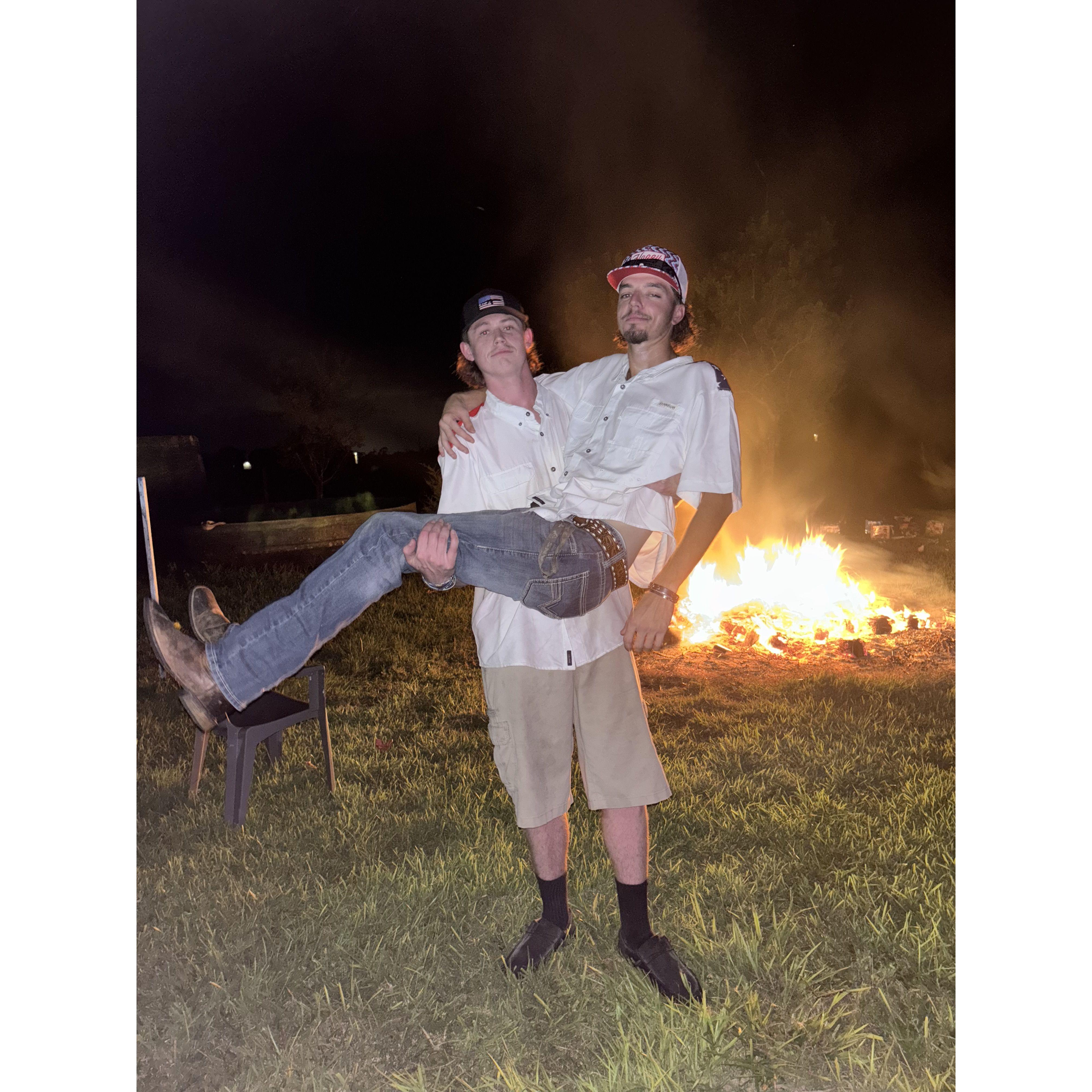 Another picture of Ethan and his Best Man Landon